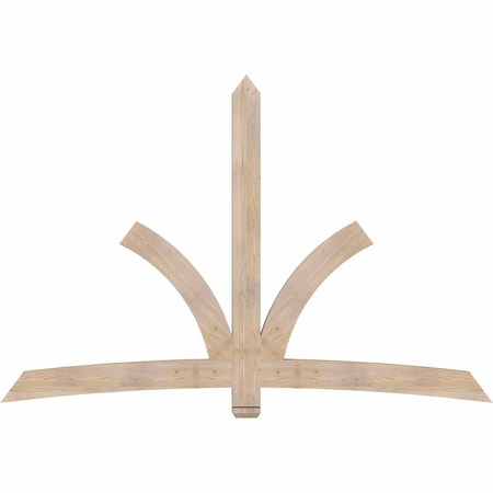 Ekena Millwork Davenport Smooth Timber Gable Bracket, Douglas Fir, 96"W x 64"H x 3 1/2"D x 5 1/2"F, 16/12 Pitch GBW096X64X0406DAV00SDF